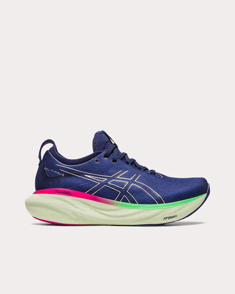 NEW ASICS women's gel-nimbus 25 running shoes in indigo blue pure silver